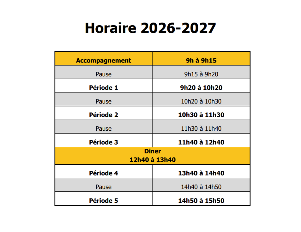 horaire